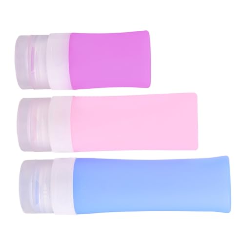 Beavorty Wiederverwendbare Reise Shampoo Flaschen Set 3 Teiliges Set 38ml 60ml 80ml Mit PVC Aufbewahrungstasche Für Flüssigkeiten Lotionen Und Kosmetikprodukte von Beavorty