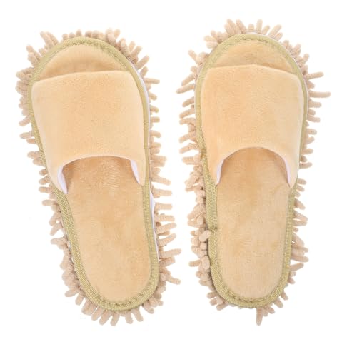 Beavorty Winterliche Chenille boden Mop Slippers für Damen und Herren Rutschfeste Wiederverwendbare Reinigungsschuhe mit Zehenöffnung Waschbare Staubmopp pantoffeln für Effektive von Beavorty
