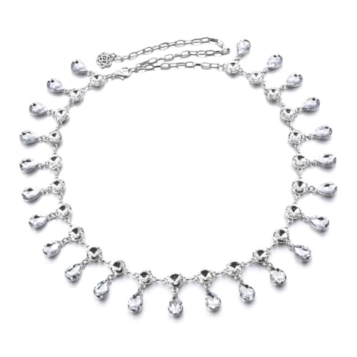 Beavorty Wunderschöner Strass Waist Chain für Damen Eleganter Kettengürtel mit Tropfenform für Sommerkleider Tanzbekleidung und Besondere Anlässe Wie Hochzeiten und Partys von Beavorty