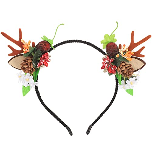 Beavorty Zweig Geweih Stirnband Reh Mäusekostüm falsches Geweih fasching haarschmuck faschings haarschmuck weihnachten kopfschmuck Weihnachtsbedarf Weihnachtsstirnbänder Stoff von Beavorty
