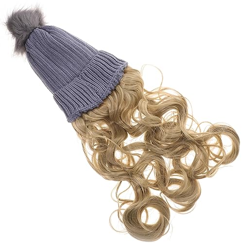 Beavorty Gewellte Perückenmütze Für Damen – Lockenmütze Mit Realistischen Haarverlängerungen Modische Kappe von Beavorty