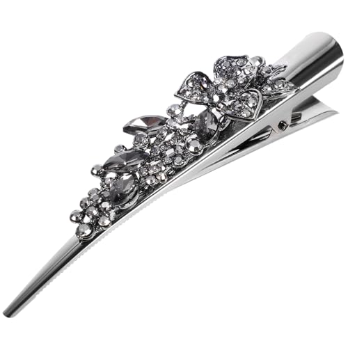 Beavorty Braut Haarspange Florale Haarnadeln Bling Alligator-haarspange Haarspangen Für Mädchen Ausgefallene Clips Für Frauen Krokodil-haarspange Haare Hoch Strasssteine Fräulein Hinterkopf von Beavorty