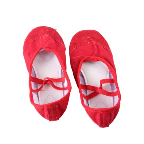 Beavorty rutschfeste Ballettschuhe mit Elastischem Band Leichte Tanzschläppchen mit Rutsch Sohle Geeignet für Yoga Ballett Modern Dance Erwachsene und Rot von Beavorty
