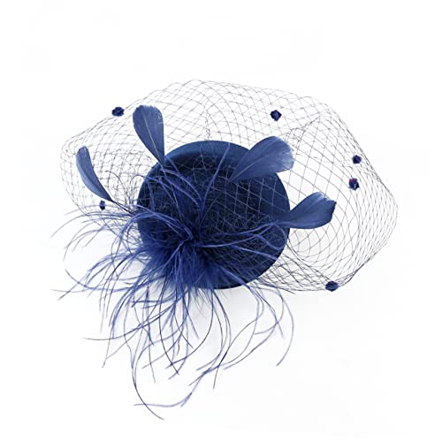 Beavorty schwarzer Schleierstirnband Hochzeitshüte für Frauen Vintage- Kopfschmuck Fascinator Hair Clip haarschmuck Jahrgang Kopfbedeckung Blütenkopf Hochzeitskleid Braut Hut von Beavorty