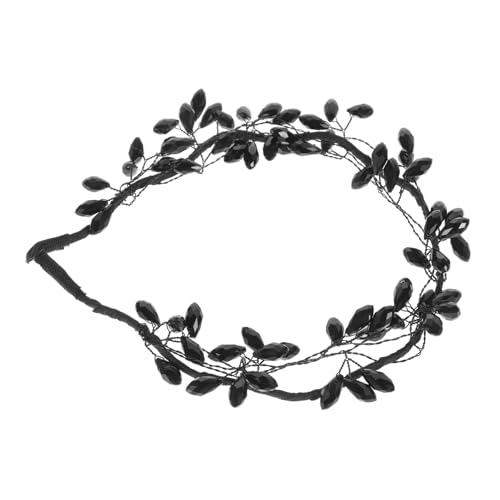 Beavorty Schwarzes Kristall-stirnband Tiara Verzierte Stirnbänder Für Damen Juwelenbesetztes Stirnband Hochzeit Stirnband Handbuch Künstlicher Kristall Fräulein Südkorea von Beavorty