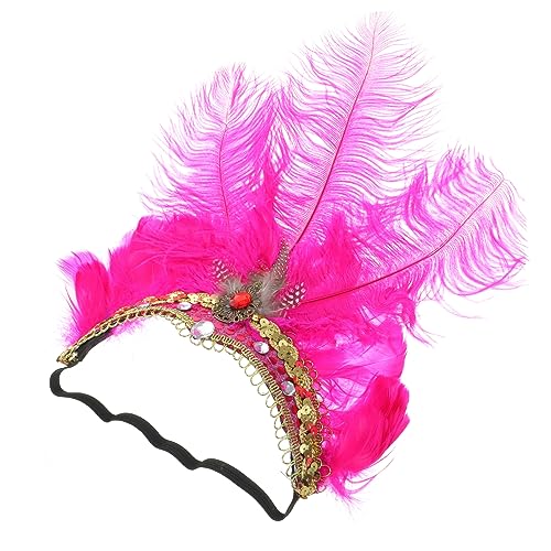 Beavorty Vintage Party Stirnband Party-stirnband Fascinator-kopfschmuck Für Karneval Karnevalsstirnband Fascinator-stirnband Für Gatsby-stirnband Haarschmuck Requisiten Damen Feder Bilden von Beavorty