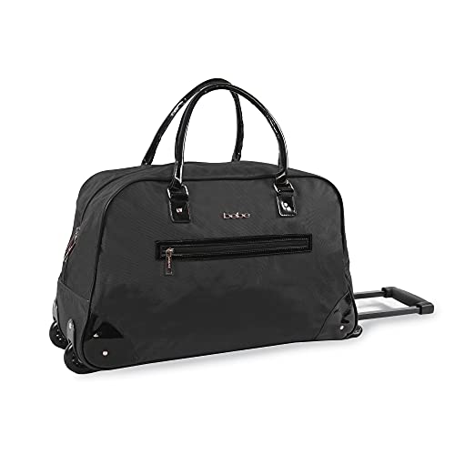 BEBE Damen Rolling Duffel, Schwarz/Rotgold, Rolling Duffel von bebe