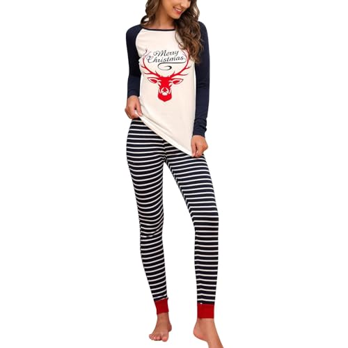 Witzige Pyjamas Damen Zweiteilige Outfits für Damen, Sweatsuit-Sets, Anzug-Jogger-Set Strampler Damen (Blue, S) von BebeXi