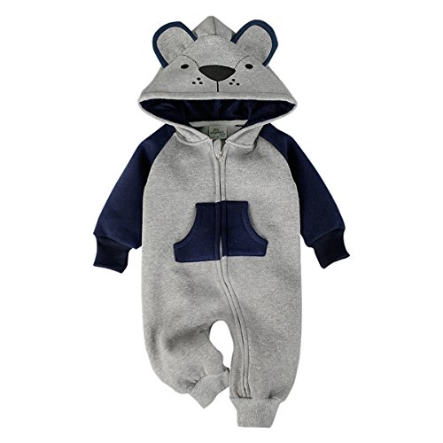 Bebone Baby Junge Mädchen Strampler Baumwolle Babykleidung (6 Monate/80, Grau) von Bebone