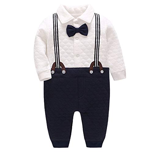 Bebone Baby Jungen Strampler Taufe Hochzeit Babykleidung Langarm Anzug (Blau, 0-3 Monate/59) von Bebone