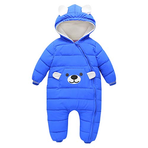 Bebone Baby Schneeanzug Jungen Strampler Mädchen Overall Winter Babykleidung (12-24 Monate/100, Blau) von Bebone