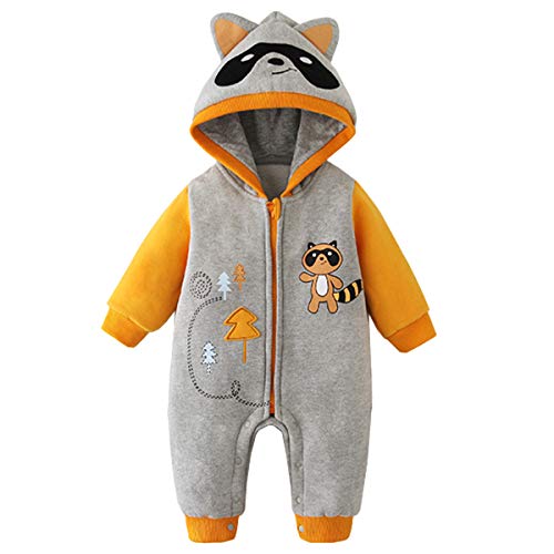 Bebone Baby Winter Strampler Jungen Mädchen Gefütterte Babykleidung Overall (Grau, 12 Monate/90) von Bebone