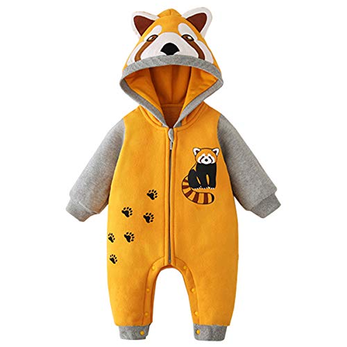 Bebone Baby Winter Strampler Jungen Mädchen Gefütterte Babykleidung Overall (Orange, 12 Monate/90) von Bebone