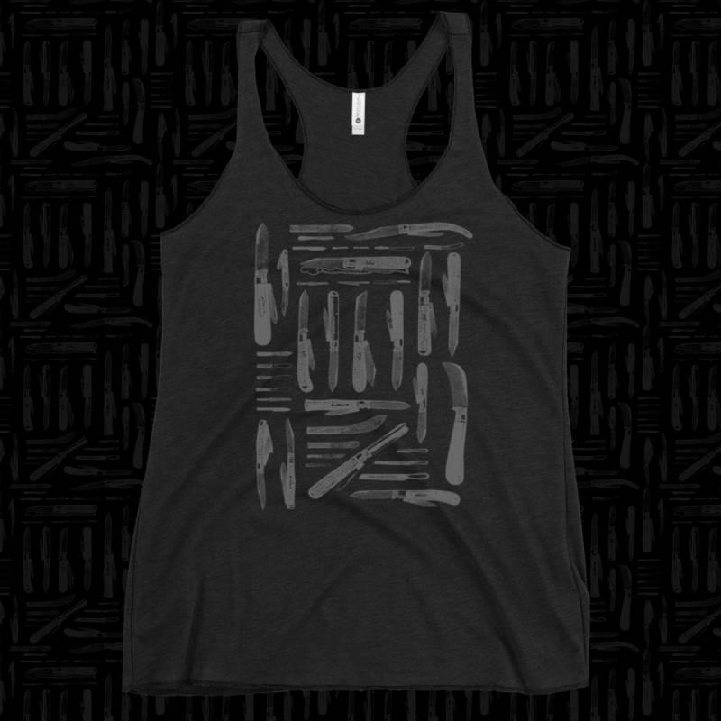 Nu Goth Racerback Tank Top | -Knöpfe Print, Soft Grunge Fashion Tage Unserer Messer von BecauseSkulls