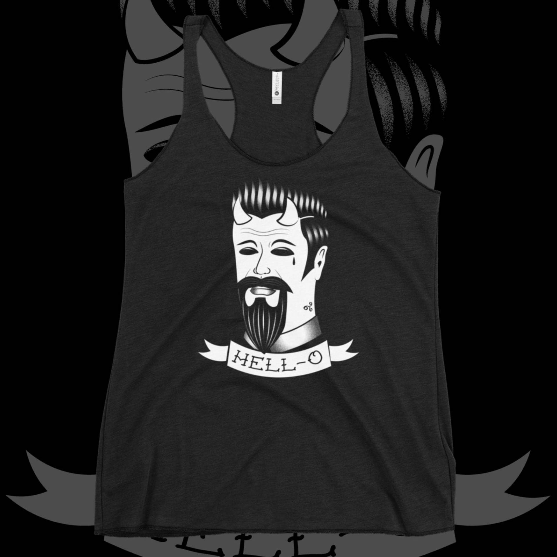 Nu Goth Racerback Tank Top Im Tattoo Blitz Design | Relaxed Fit S-xl | Hallo von BecauseSkulls