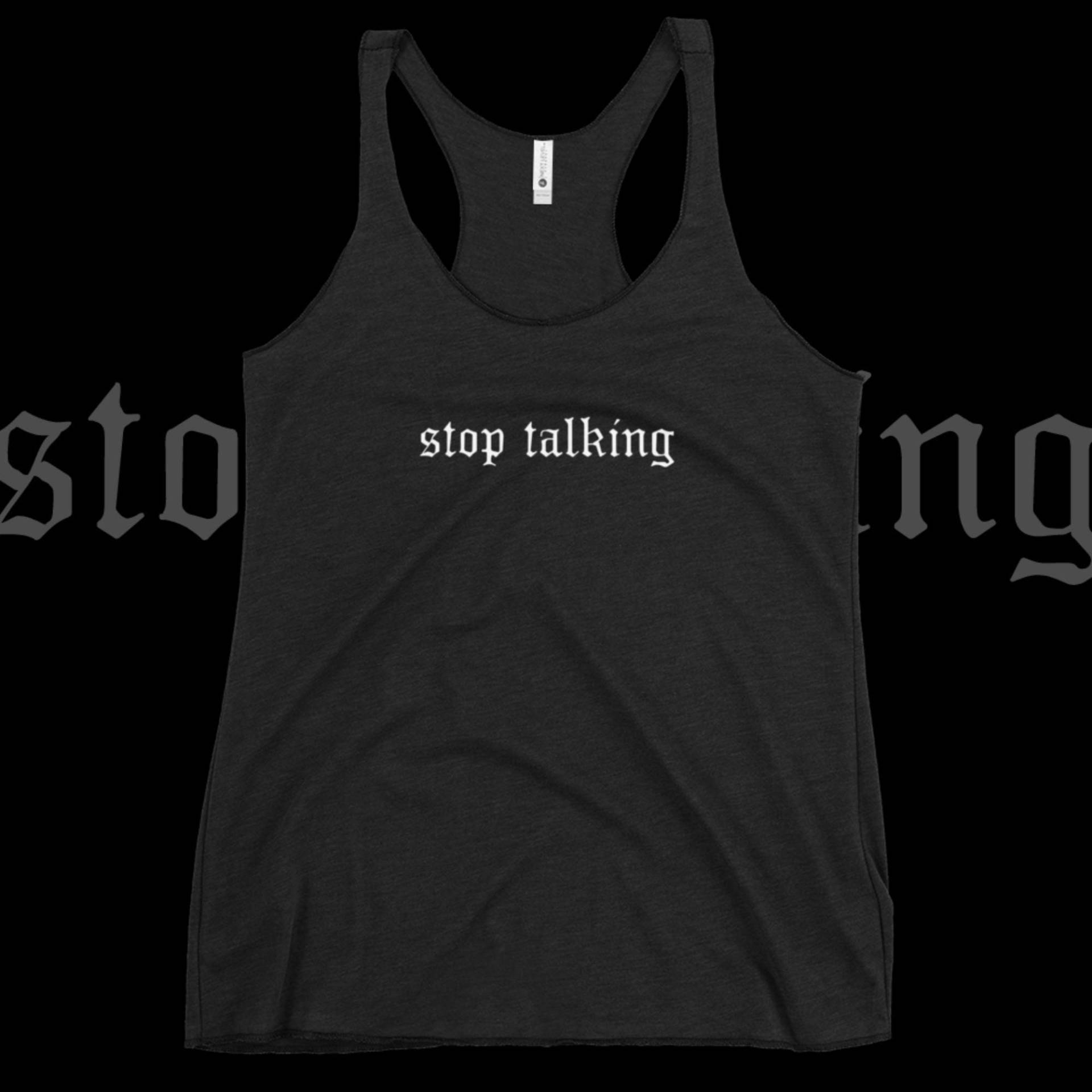 Nu Goth Racerback Tank Top - Pastell Soft Grunge Typografie | Hör Auf Zu Reden von BecauseSkulls