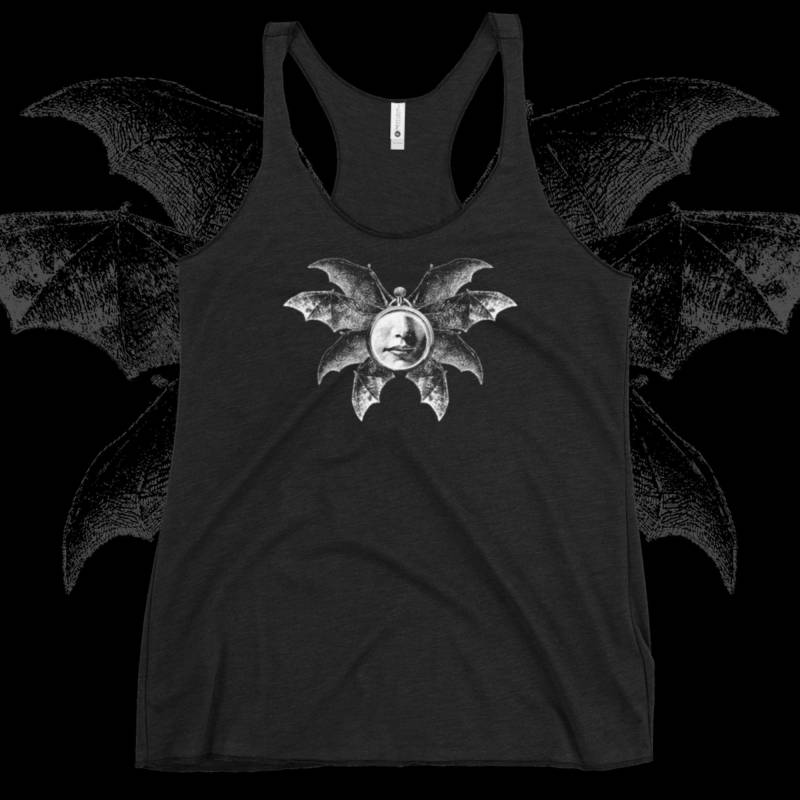 Witchy Racerback Tank Top - Dunkle Kunst, Weich Und Bequem | Fledermausuhr von BecauseSkulls