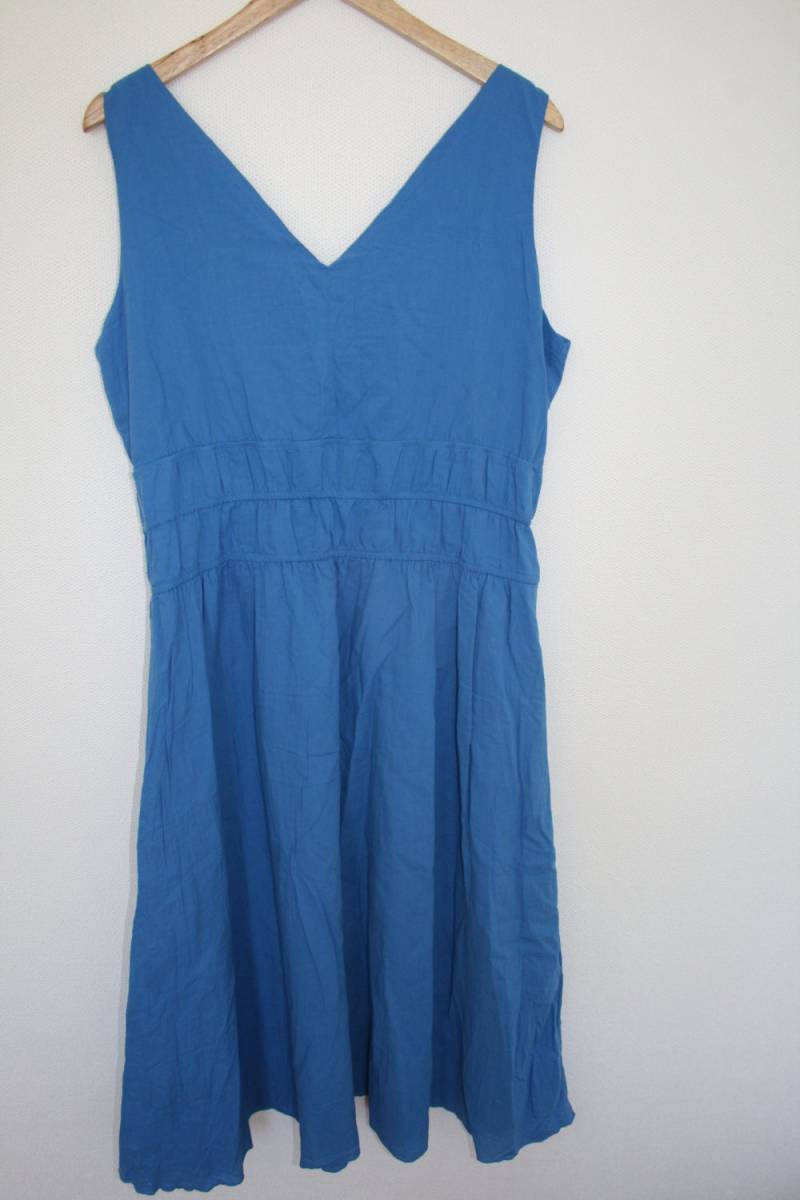 Ärmelloses Maxi Kleid Blau Baumwolle Mit Futter Lange Folk Style Sommerkleid Große Größe von BecauseVintage