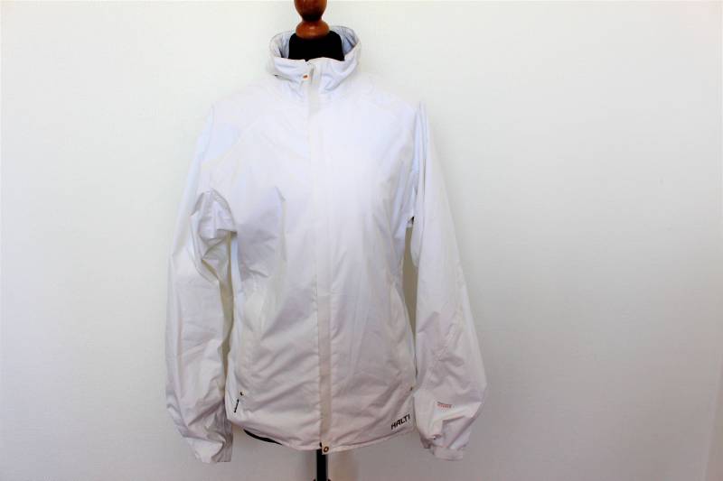 Weiß Halti Ski Jacke Vintage Damen Windbreaker Winddicht Atmungsaktiv Parka Training Joggen Sport Track Medium Größe von BecauseVintage