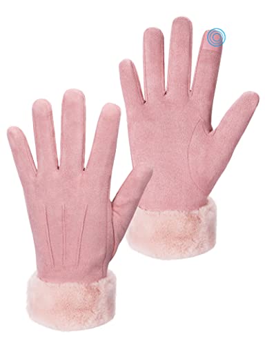 Becellen Handschuhe Damen, Winddicht Thermo Touchscreen Winterhandschuhe Elegante Winter Warme Handschuhe für Kinder Mädchen Mutter Tochter von Becellen