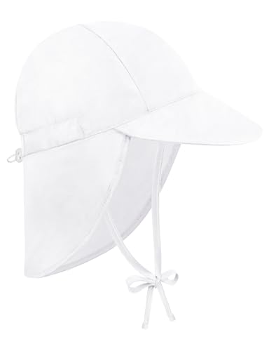 Becellen Sonnenhut Kinder, Sommer UV SPF50+ Regenhut mit Nackenschutz Atmungsaktive Leichte Sommermütze Baby mit Kinnriemen Verstellbarer Kleinkind Fischerhut Für 1-5 Jahre Mädchen Jungen von Becellen