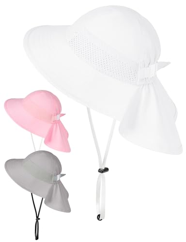 Becellen Sonnenhut Kinder Baby UV Schutz 50+ Sommermütze mit Nackenschutz Breite Krempe Sommer Kappe Strand Mütze Kleinkind Jungen Mädchen 2-6 Jahre von Becellen