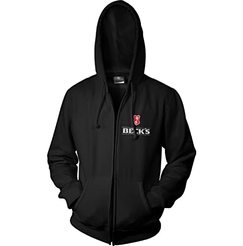 Beck's Offizielles Lizenzprodukt Shield Groß & Hoch Zipped Kapuzenpullover (Schwarz), 3XL von Beck's