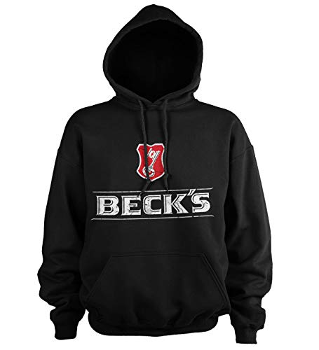 Beck's Offizielles Lizenzprodukt Washed Logo Kapuzenpullover (Schwarz), L von Beck's