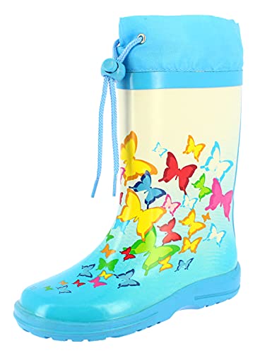 Beck Butterflies, Mädchen Gummistiefel, Blau (blau 34), 26 EU (9 UK) von Beck