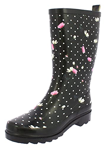 Beck Damen Blumenregen Gummistiefel, Schwarz, 37 EU von Beck