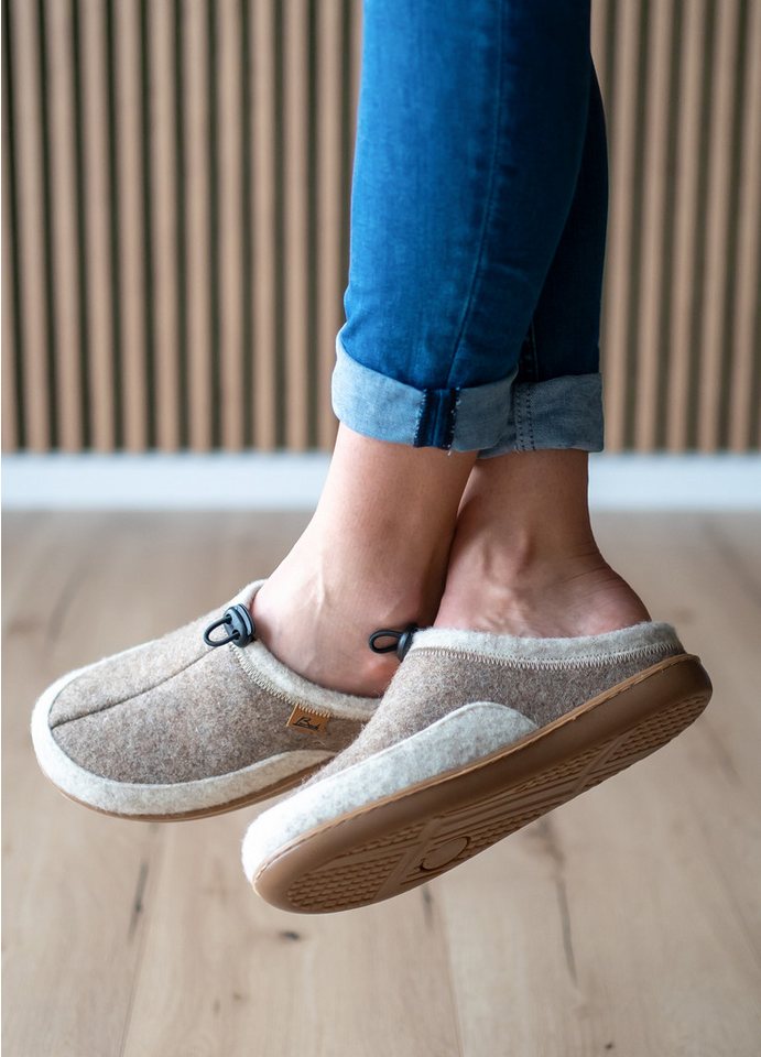 Beck Damen Filz-Clogs Finnja mit Wechselfußbett Hausschuh von Beck