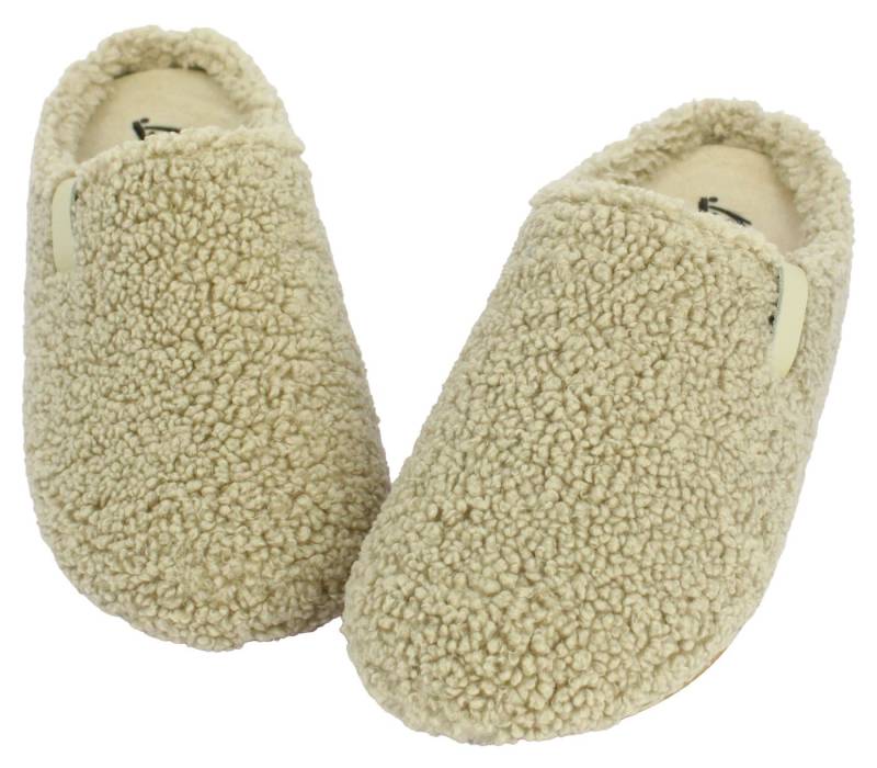 Beck Damen Pantoffel Jule im Teddy-Look Hausschuh von Beck