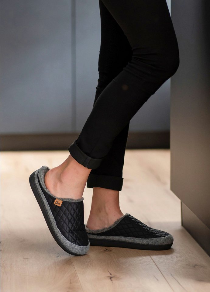 Beck Damen Pantoffel Karina mit Wechselfußbett Hausschuh von Beck