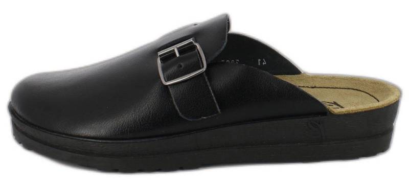 Beck Herren-Clogs Leo mit einer Schnalle Hausschuh (sehr bequeme Wohlfühl-Schuhe, für Zuhause und Draußen) Obermaterial und Decksohle aus echtem Leder von Beck
