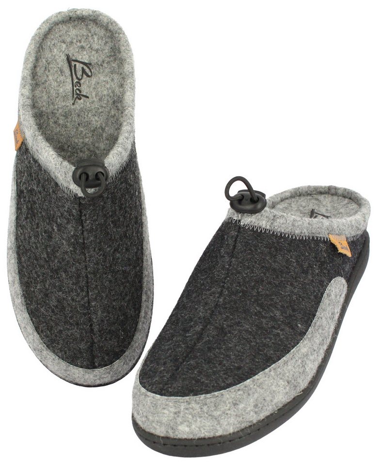 Beck Herren Pantoffel Max mit hohem Schurwollanteil Hausschuh von Beck