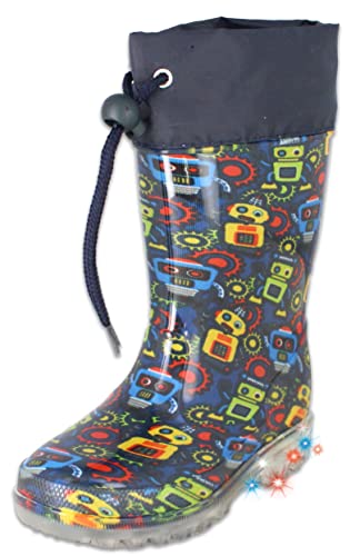 Beck Jungen Blinking Robots Rain Boot, Dunkelblau, 33 EU von Beck