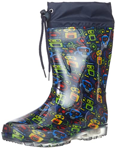 Beck Jungen Blinking Robots Rain Boot, Dunkelblau, 35 EU von Beck