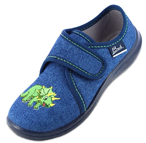 Beck Jungen Happy Dino Hausschuhe, Blau, 30 EU von Beck