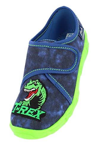 Beck Jungen T-rex Hausschuh, Blau, 25 EU von Beck