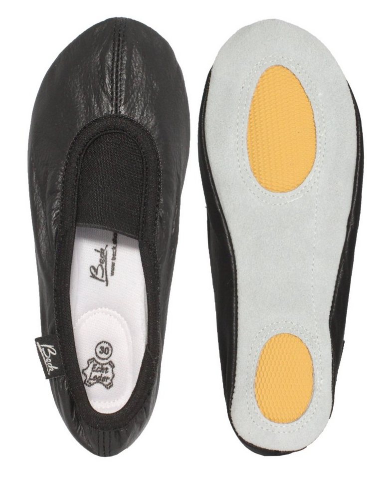 Beck Schläppchen Echt-Leder mit Gummi / Leder-Sohle Gymnastikschuh Zum Schlupfen, Mit Ristgummi für perfekten Halt Beck Schläppchen Echt-Leder mit Gummi / Leder-Sohle Gymnastikschuh Zum Schlupfen, Mit Ristgummi für perfekten Halt von Beck