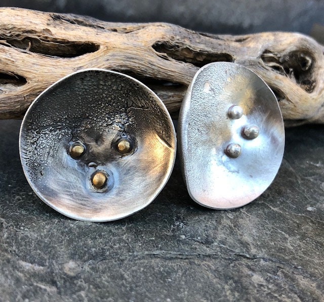 Satelittenscheibe Ring Aus Sterlingsilber Mit Sternen Silber Oder Bronze Satelittenscheibe Ring Aus Sterlingsilber Mit Sternen Silber Oder Bronze von BeckiJacobyDesigns