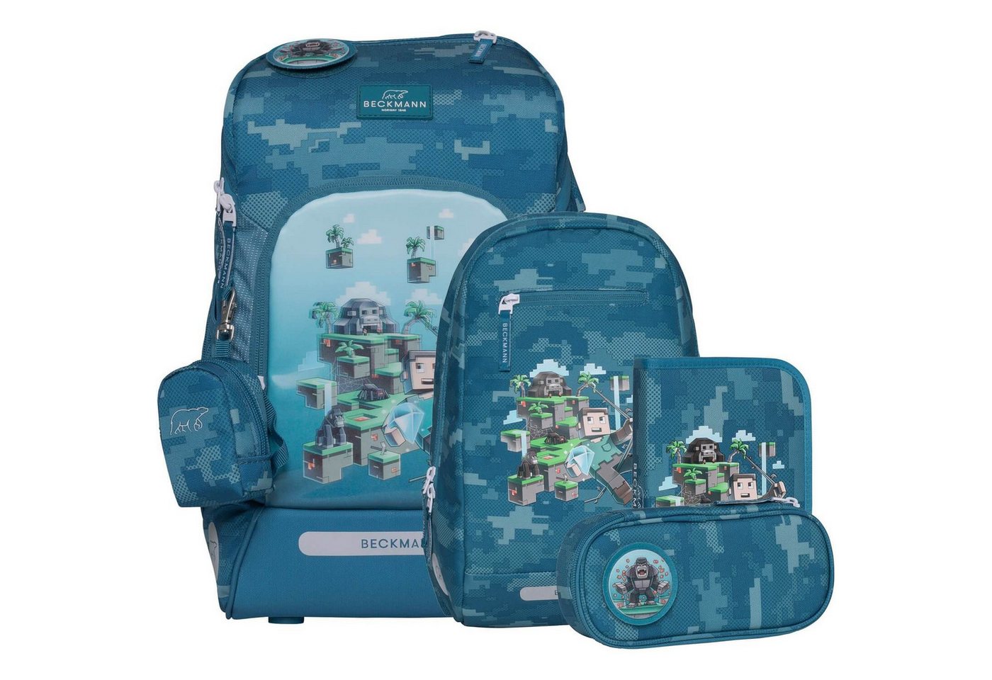 Beckmann Norway Schulranzen Active Air FLX - 6-Tlg. Set Jungle Game von Beckmann Norway