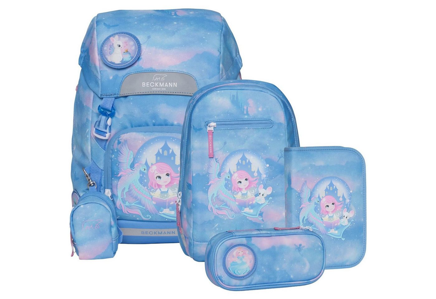 Beckmann Norway Schulranzen Classic 22L - 6-Tlg. Set Fairytale von Beckmann Norway