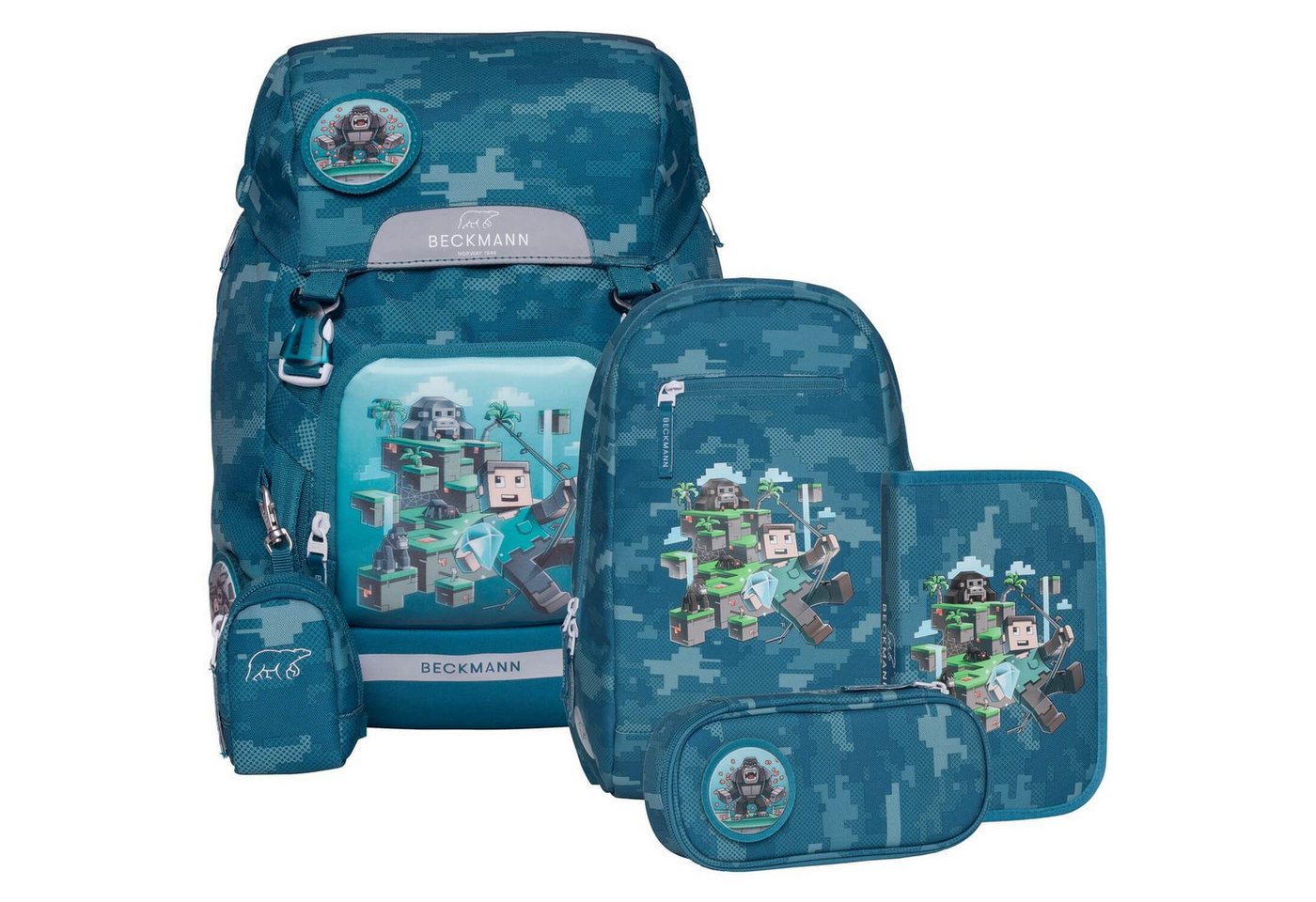 Beckmann Norway Schulranzen Classic 22L - 6-Tlg. Set Jungle Game von Beckmann Norway