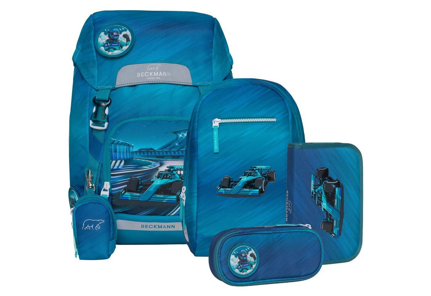 Beckmann Norway Schulranzen Classic 22L - 6-Tlg. Set Racing von Beckmann Norway