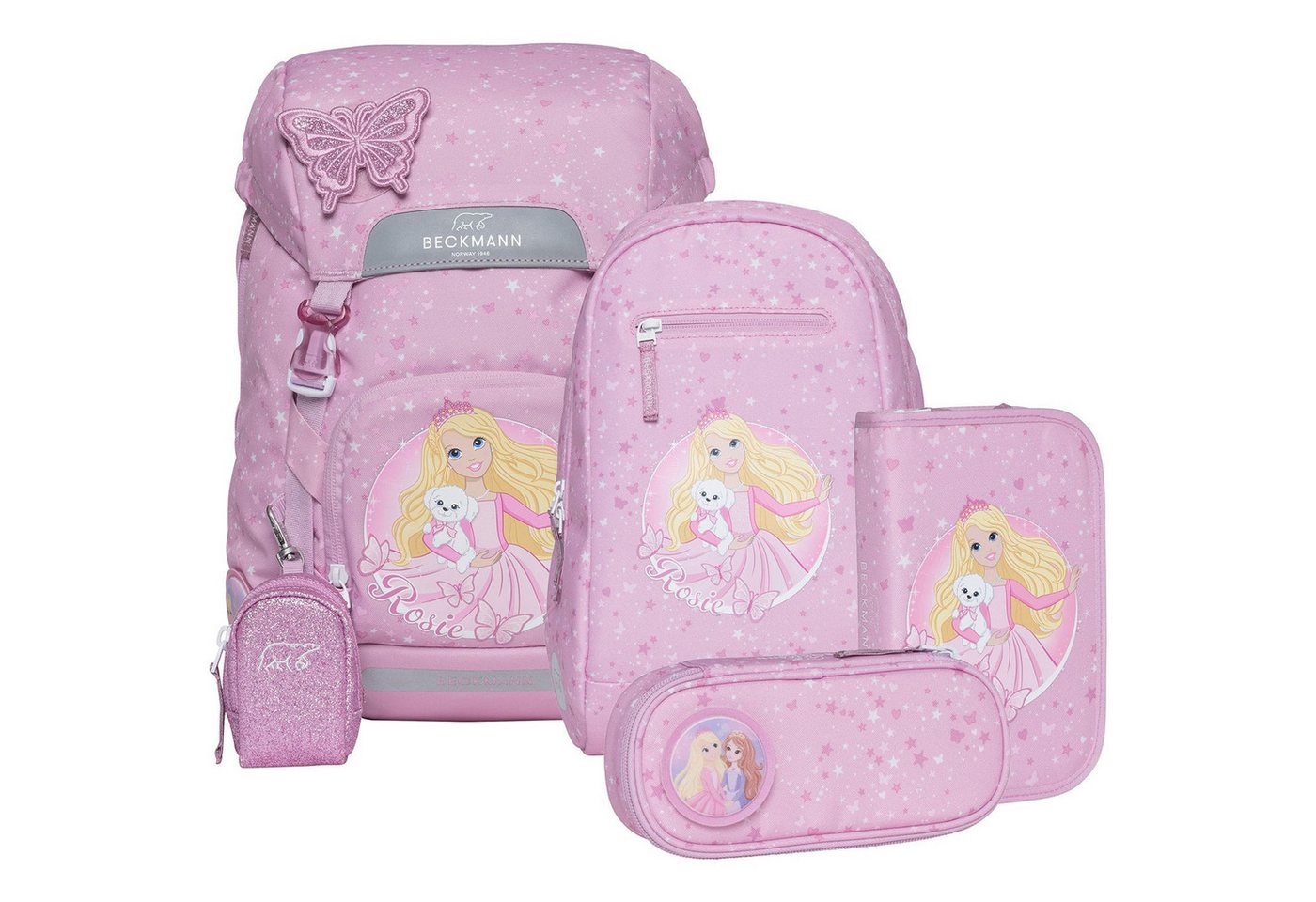 Beckmann Norway Schulranzen Classic 22L - 6-Tlg. Set Rosie von Beckmann Norway