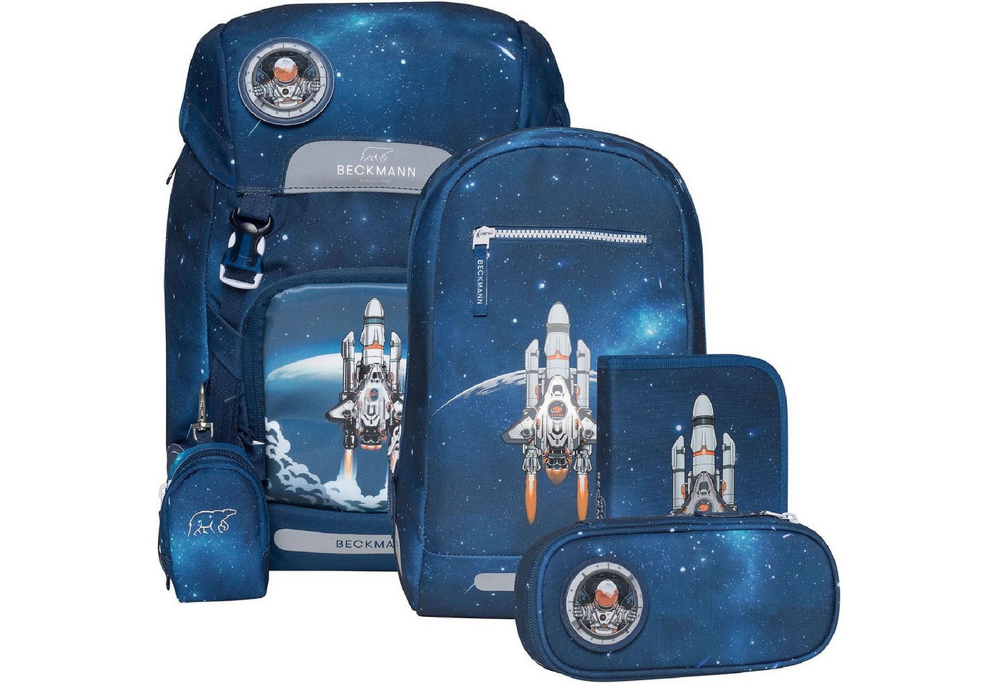 Beckmann Norway Schulranzen Classic 22L Schulrucksack Set 6-tlg. Space Mission von Beckmann Norway