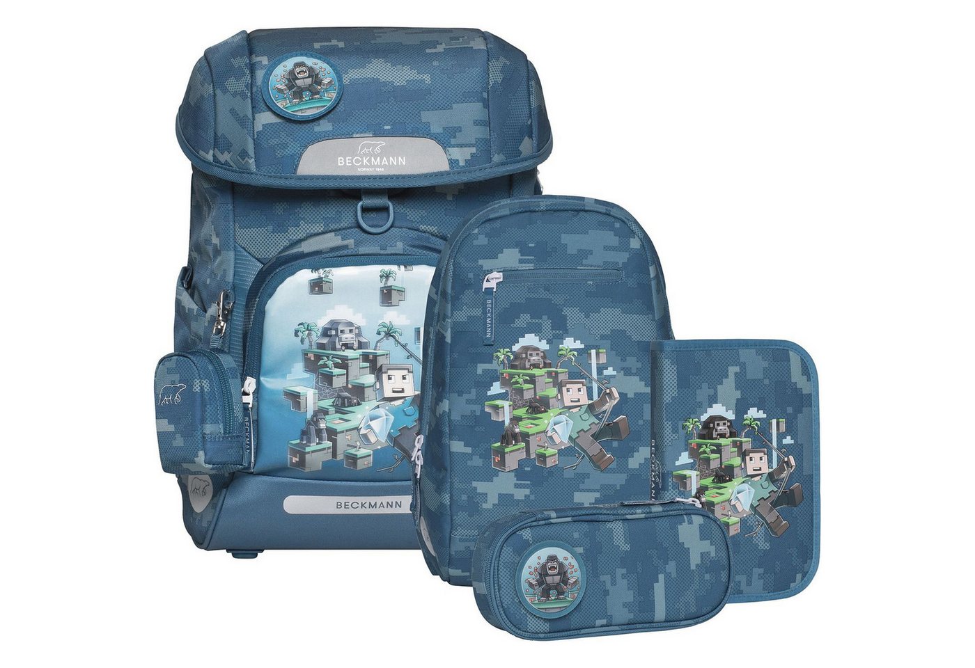 Beckmann Norway Schulranzen Plus Air - 6-Tlg. Set Jungle Game von Beckmann Norway