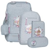 Beckmann Active Air FLX Schulrucksack-Set 6tlg Forest Deer Dusty Mint von Beckmann