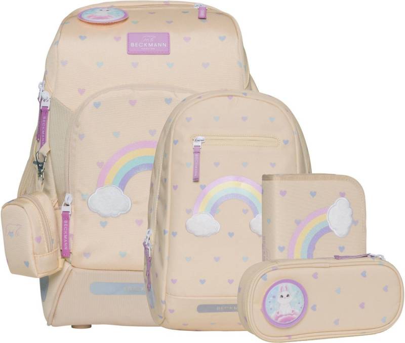 Beckmann Schulrucksack Beckmann Schulranzenset Active Air FLX - 6-Tlg. Set Yellow Heart von Beckmann